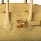 Hermes Birkin 25 Jaune Poussin Togo Gold Hardware