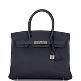 Hermes Bleu Nuit Togo Birkin 30cm Palladium Hardware