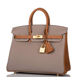 Hermes Birkin 25 Gris Asphalte and Gold Togo Brushed Gold Hardware