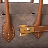Hermes Birkin 25 Gris Asphalte and Gold Togo Brushed Gold Hardware