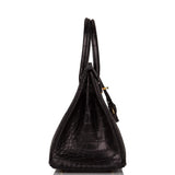 Hermes Birkin 30cm Black Matte Alligator Gold Hardware