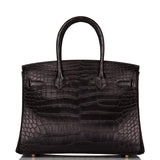 Hermes Birkin 30cm Black Matte Alligator Gold Hardware