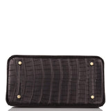 Hermes Birkin 30cm Black Matte Alligator Gold Hardware