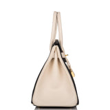 Hermes Birkin 30cm Brushed Gold Hardware Bi-Color Black and Craie Epsom
