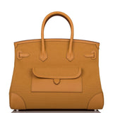 Hermes Birkin 35cm Desert/Sesame Swift and Toile Canvas "Cargo" Palladium Hardware