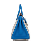 Hermes Birkin 25 Gris Mouette and Mykonos Clemence Brushed Palladium Hardware