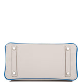 Hermes Birkin 25 Gris Mouette and Mykonos Clemence Brushed Palladium Hardware