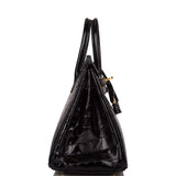 Hermes Black Shiny Niloticus Crocodile Birkin 25cm Gold Hardware