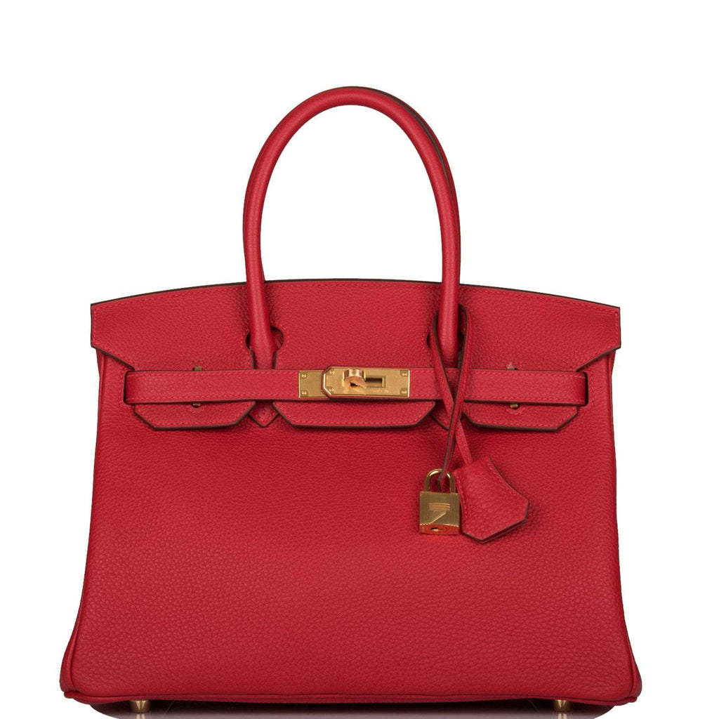 Hermes Birkin 30 Rouge Casaque Togo Gold Hardware