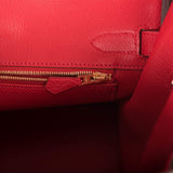 Hermes Birkin 30 Rouge Casaque Togo Gold Hardware