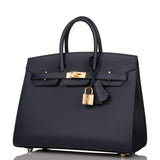 Hermes Birkin Sellier 25 Bleu Indigo Epsom Gold Hardware