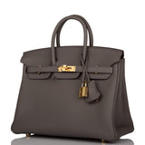 Hermes Birkin 25 Etain Togo Gold Hardware
