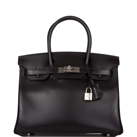 Hermes Birkin 30 Black Tadelakt Palladium Hardware