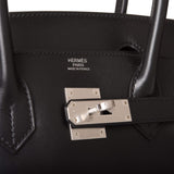 Hermes Birkin 30 Black Tadelakt Palladium Hardware