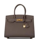 Hermes Etain Epsom Sellier Birkin 30cm Gold Hardware