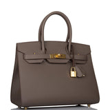 Hermes Etain Epsom Sellier Birkin 30cm Gold Hardware