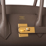 Hermes Etain Epsom Sellier Birkin 30cm Gold Hardware