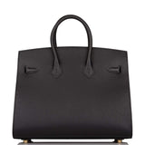 Hermes Birkin Sellier 25 Black Epsom Gold Hardware