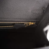 Hermes Birkin Sellier 25 Black Epsom Gold Hardware