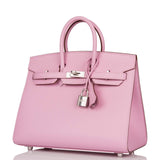 Hermes Birkin 25 Mauve Sylvestre Sellier Veau Madame Palladium Hardware