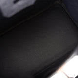 Hermes Birkin 25 Bleu Indigo Ostrich Rose Gold Hardware