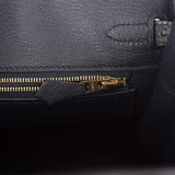 Hermes Birkin 25 Bleu Indigo Ostrich Rose Gold Hardware