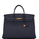 Hermes Birkin 40 Bleu Nuit Togo Gold Hardware
