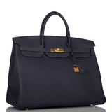 Hermes Birkin 40 Bleu Nuit Togo Gold Hardware