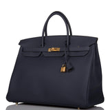 Hermes Birkin 40 Bleu Nuit Togo Gold Hardware