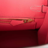 Hermes Birkin 25 Gris Perle and Rose Azalee Chèvre Brushed Gold Hardware