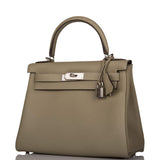 Hermes Kelly Retourne 28 Sauge Clemence Palladium Hardware