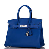 Hermes Birkin 30 Bleu Electric Verso Clemence Palladium Hardware