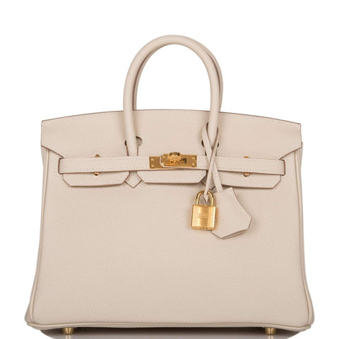 Hermes Birkin 25 Craie Togo Gold Hardware