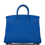 Hermes Birkin 25 Bleu Royal Verso Togo Palladium Hardware