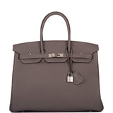 Hermes Birkin 35cm Etain Togo Palladium Hardware