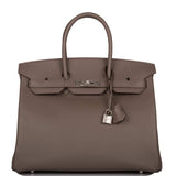 Hermes Birkin 35cm Etain Epsom Palladium Hardware