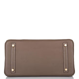 Hermes Etoupe Clemence Birkin 30cm Gold Hardware