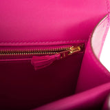 Hermes Rose Scheherazade Shiny Alligator Constance 24cm Gold Hardware