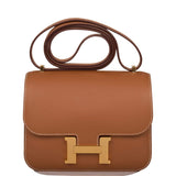 Hermes Gold Evercolor Mini Constance 18cm Gold Hardware