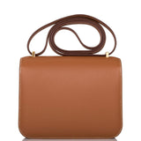 Hermes Gold Evercolor Mini Constance 18cm Gold Hardware