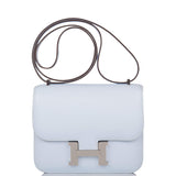 Hermes Bleu Brume Swift Mini Constance 18cm Palladium Hardware