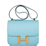 Hermes Bleu Atoll Epsom Constance 24cm Gold Hardware