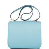 Hermes Bleu Atoll Epsom Constance 24cm Gold Hardware