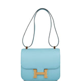 Hermes Bleu Atoll Epsom Constance 24cm Gold Hardware