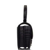 Hermes Black Matte Alligator and Ombre Lizard Marquette Constance 24cm Palladium Hardware