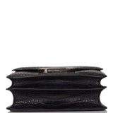 Hermes Black Matte Alligator and Ombre Lizard Marquette Constance 24cm Palladium Hardware