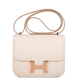 Hermes Craie Epsom Mini Constance 18cm Rose Gold Hardware