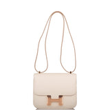 Hermes Craie Epsom Mini Constance 18cm Rose Gold Hardware