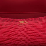 Hermes Rouge Exotique Lizard Niloticus Constance 24cm Gold Hardware