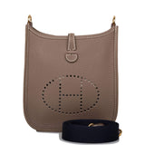 Hermes Etoupe Clemence Evelyne TPM Bag Gold Hardware